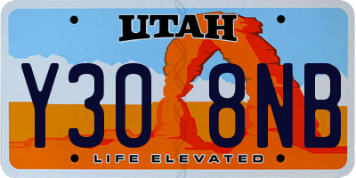 UT license plate Y308NB