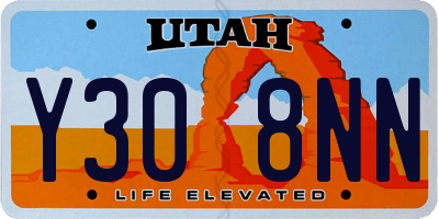 UT license plate Y308NN