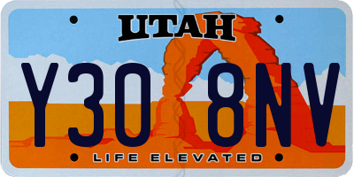 UT license plate Y308NV