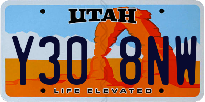 UT license plate Y308NW