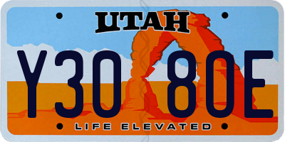 UT license plate Y308OE
