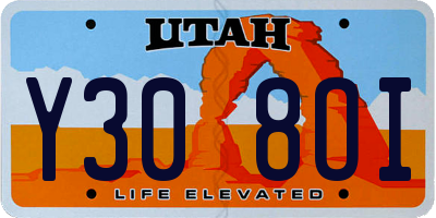 UT license plate Y308OI