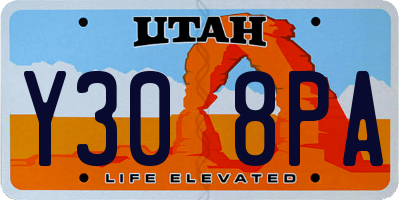 UT license plate Y308PA