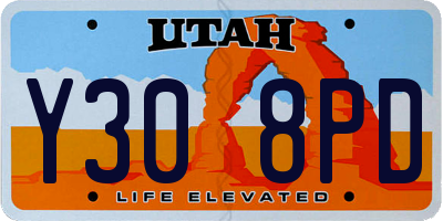 UT license plate Y308PD