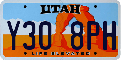 UT license plate Y308PH