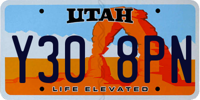 UT license plate Y308PN