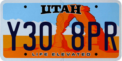 UT license plate Y308PR