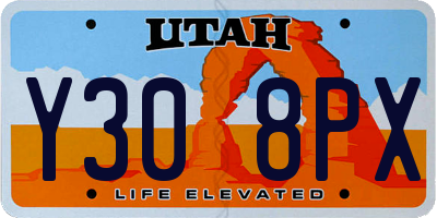 UT license plate Y308PX