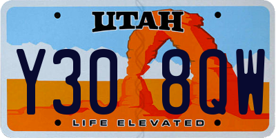 UT license plate Y308QW