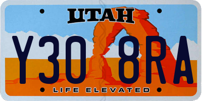 UT license plate Y308RA