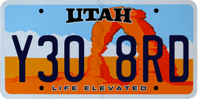 UT license plate Y308RD