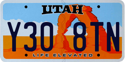 UT license plate Y308TN