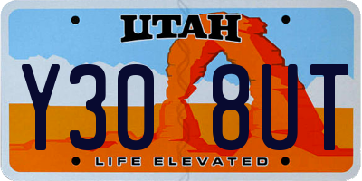 UT license plate Y308UT