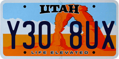 UT license plate Y308UX