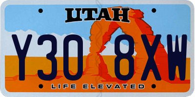 UT license plate Y308XW