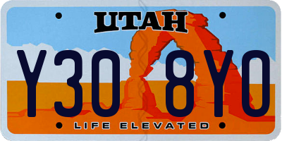 UT license plate Y308YO