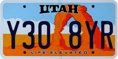 UT license plate Y308YR