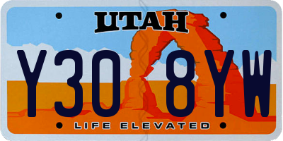 UT license plate Y308YW