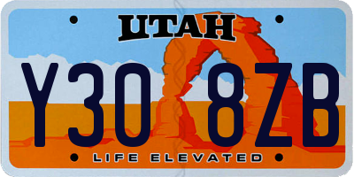 UT license plate Y308ZB