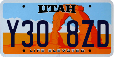 UT license plate Y308ZD
