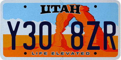 UT license plate Y308ZR