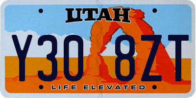 UT license plate Y308ZT