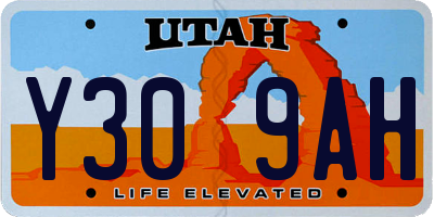 UT license plate Y309AH