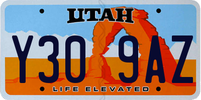 UT license plate Y309AZ