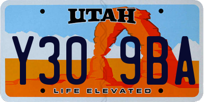 UT license plate Y309BA