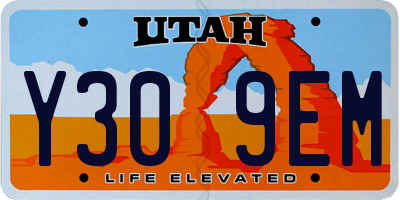 UT license plate Y309EM