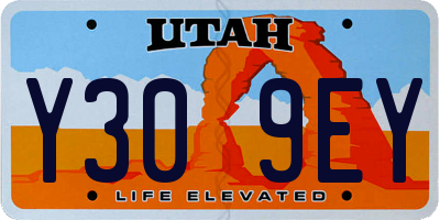 UT license plate Y309EY