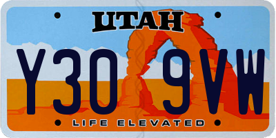 UT license plate Y309VW