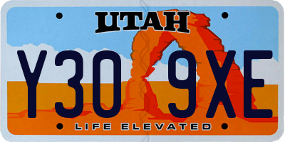 UT license plate Y309XE
