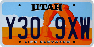 UT license plate Y309XW