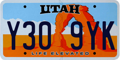 UT license plate Y309YK