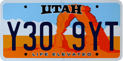 UT license plate Y309YT