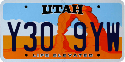 UT license plate Y309YW