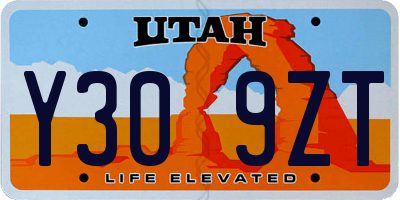 UT license plate Y309ZT