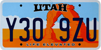 UT license plate Y309ZU