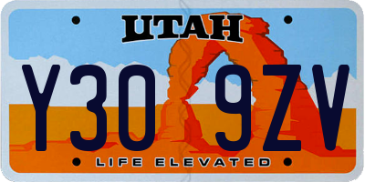 UT license plate Y309ZV