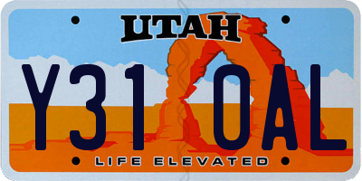 UT license plate Y310AL