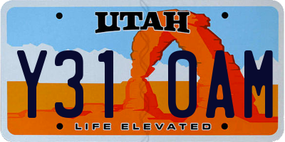 UT license plate Y310AM