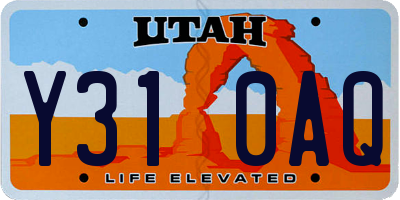 UT license plate Y310AQ
