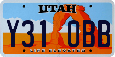 UT license plate Y310BB