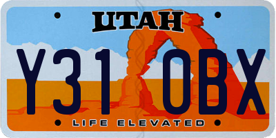 UT license plate Y310BX
