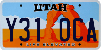 UT license plate Y310CA