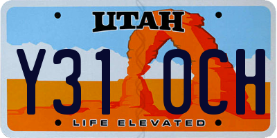 UT license plate Y310CH