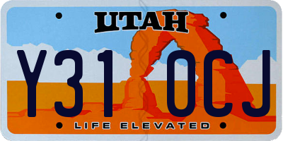 UT license plate Y310CJ