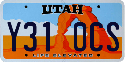 UT license plate Y310CS