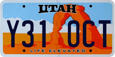 UT license plate Y310CT
